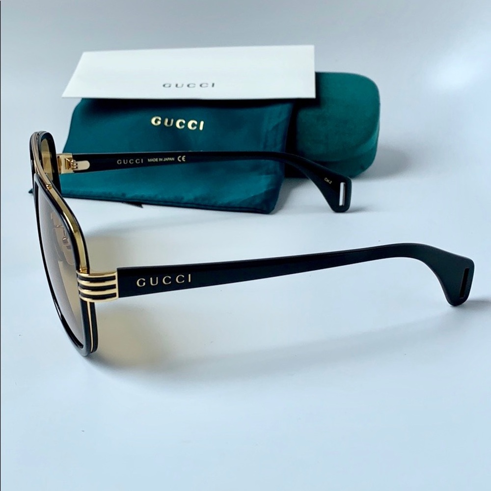 Gucci Sunglasses GG0448S 002 Black/ Brown - Picture 3 of 7